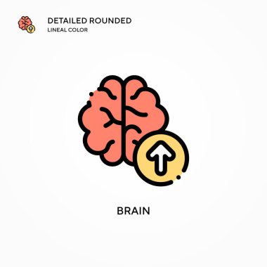 Beyin vektör simgesi. Modern vektör illüstrasyon kavramları. Düzenlemesi ve kişiselleştirmesi kolay.
