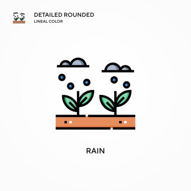 Yağmur vektör simgesi. Modern vektör illüstrasyon kavramları. Düzenlemesi ve kişiselleştirmesi kolay.