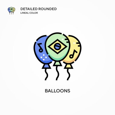 Balon vektör simgesi. Modern vektör illüstrasyon kavramları. Düzenlemesi ve kişiselleştirmesi kolay.