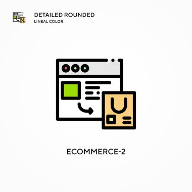 Etrade-2 vektör simgesi. Modern vektör illüstrasyon kavramları. Düzenlemesi ve kişiselleştirmesi kolay.