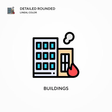 Bina vektör simgesi. Modern vektör illüstrasyon kavramları. Düzenlemesi ve kişiselleştirmesi kolay.