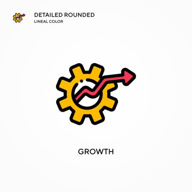 Büyüme vektör simgesi. Modern vektör illüstrasyon kavramları. Düzenlemesi ve kişiselleştirmesi kolay.