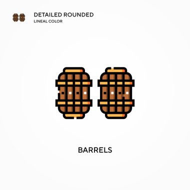 Namlu vektör ikonu. Modern vektör illüstrasyon kavramları. Düzenlemesi ve kişiselleştirmesi kolay.