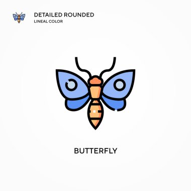 Kelebek vektör simgesi. Modern vektör illüstrasyon kavramları. Düzenlemesi ve kişiselleştirmesi kolay.