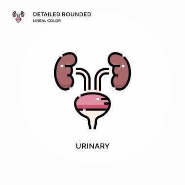 İdrar taşıyıcı ikonu. Modern vektör illüstrasyon kavramları. Düzenlemesi ve kişiselleştirmesi kolay.