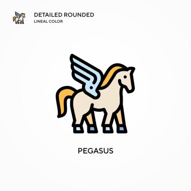 Pegasus vektör simgesi. Modern vektör illüstrasyon kavramları. Düzenlemesi ve kişiselleştirmesi kolay.