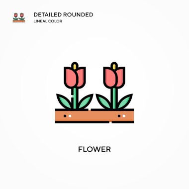 Çiçek vektör simgesi. Modern vektör illüstrasyon kavramları. Düzenlemesi ve kişiselleştirmesi kolay.