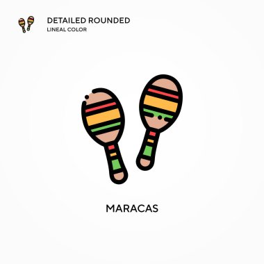 Maracas vektör simgesi. Modern vektör illüstrasyon kavramları. Düzenlemesi ve kişiselleştirmesi kolay.