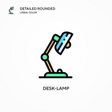 Masa lambası vektör simgesi. Modern vektör illüstrasyon kavramları. Düzenlemesi ve kişiselleştirmesi kolay.