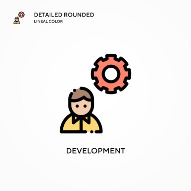 Geliştirme vektör simgesi. Modern vektör illüstrasyon kavramları. Düzenlemesi ve kişiselleştirmesi kolay.