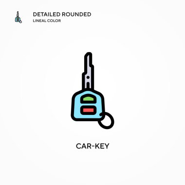 Araba anahtarı vektör simgesi. Modern vektör illüstrasyon kavramları. Düzenlemesi ve kişiselleştirmesi kolay.
