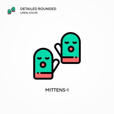 Mittens-1 vektör simgesi. Modern vektör illüstrasyon kavramları. Düzenlemesi ve kişiselleştirmesi kolay.