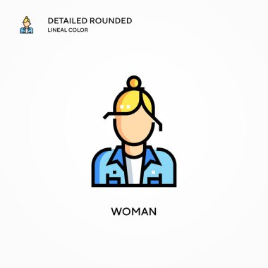 Kadın vektör simgesi. Modern vektör illüstrasyon kavramları. Düzenlemesi ve kişiselleştirmesi kolay.