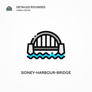 Sidney-liman-köprü vektör ikonu. Modern vektör illüstrasyon kavramları. Düzenlemesi ve kişiselleştirmesi kolay.
