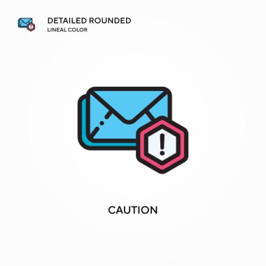 Dikkat vektör simgesi. Modern vektör illüstrasyon kavramları. Düzenlemesi ve kişiselleştirmesi kolay.