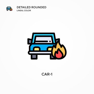 Araç-1 vektör simgesi. Modern vektör illüstrasyon kavramları. Düzenlemesi ve kişiselleştirmesi kolay.
