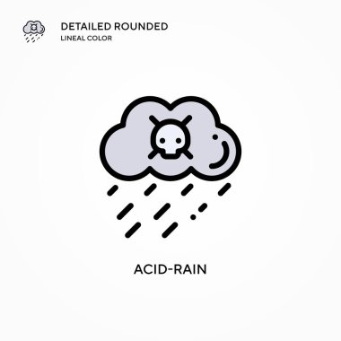 Asit yağmuru vektör simgesi. Modern vektör illüstrasyon kavramları. Düzenlemesi ve kişiselleştirmesi kolay.