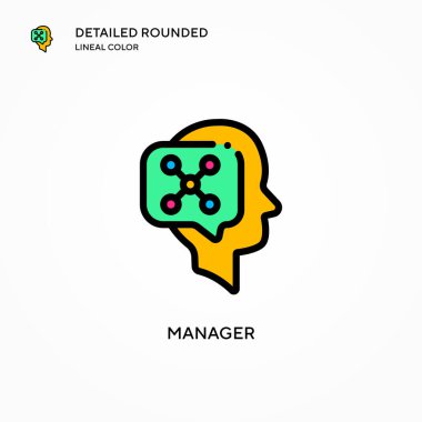 Yönetici vektör simgesi. Modern vektör illüstrasyon kavramları. Düzenlemesi ve kişiselleştirmesi kolay.