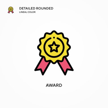 Ödül vektör ikonu. Modern vektör illüstrasyon kavramları. Düzenlemesi ve kişiselleştirmesi kolay.