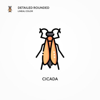 Ağustos Böceği vektör simgesi. Modern vektör illüstrasyon kavramları. Düzenlemesi ve kişiselleştirmesi kolay.