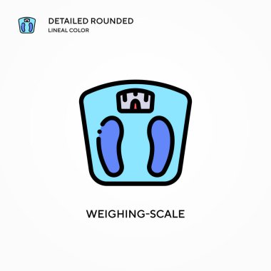 Ağırlık ölçekli vektör simgesi. Modern vektör illüstrasyon kavramları. Düzenlemesi ve kişiselleştirmesi kolay.