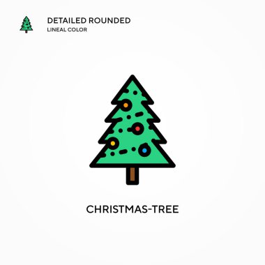 Noel ağacı vektör simgesi. Modern vektör illüstrasyon kavramları. Düzenlemesi ve kişiselleştirmesi kolay.