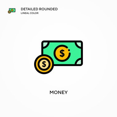 Para vektör simgesi. Modern vektör illüstrasyon kavramları. Düzenlemesi ve kişiselleştirmesi kolay.