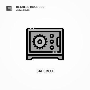 Güvenli kutu vektör simgesi. Modern vektör illüstrasyon kavramları. Düzenlemesi ve kişiselleştirmesi kolay.