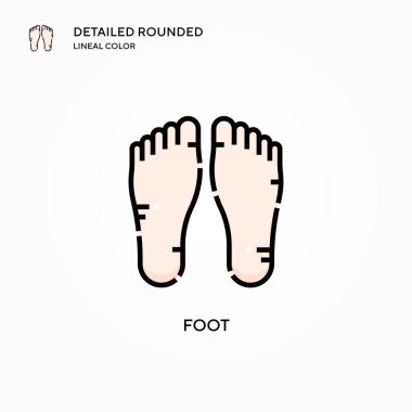 Ayak vektör simgesi. Modern vektör illüstrasyon kavramları. Düzenlemesi ve kişiselleştirmesi kolay.