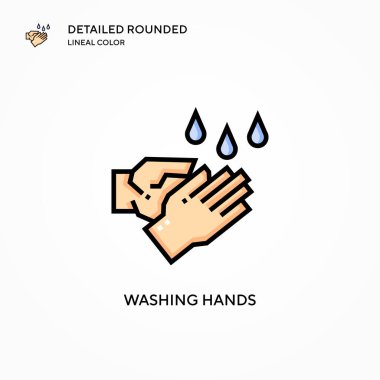 El yıkama vektör simgesi. Modern vektör illüstrasyon kavramları. Düzenlemesi ve kişiselleştirmesi kolay.