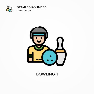 Bowling-1 vektör simgesi. Modern vektör illüstrasyon kavramları. Düzenlemesi ve kişiselleştirmesi kolay.
