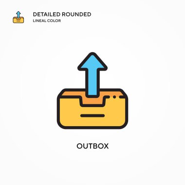 Giden kutusu vektör simgesi. Modern vektör illüstrasyon kavramları. Düzenlemesi ve kişiselleştirmesi kolay.
