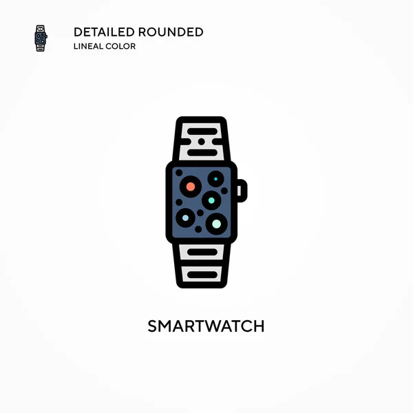 Icono Del Vector Smartwatch Conceptos Modernos Ilustración Vectorial Fácil Editar — Archivo Imágenes Vectoriales