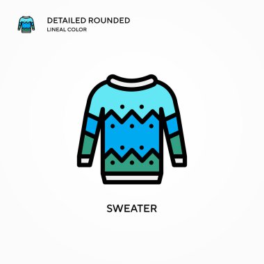 Süveter vektör simgesi. Modern vektör illüstrasyon kavramları. Düzenlemesi ve kişiselleştirmesi kolay.