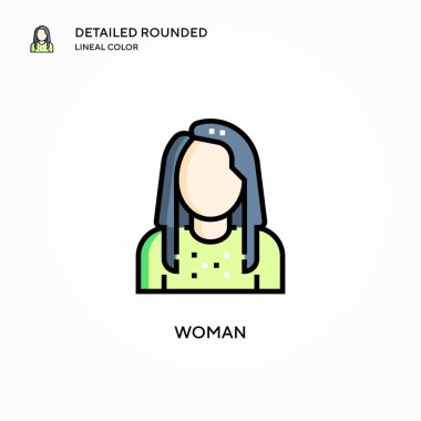 Kadın vektör simgesi. Modern vektör illüstrasyon kavramları. Düzenlemesi ve kişiselleştirmesi kolay.