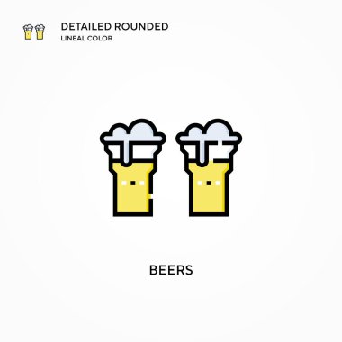 Bira vektör simgesi. Modern vektör illüstrasyon kavramları. Düzenlemesi ve kişiselleştirmesi kolay.