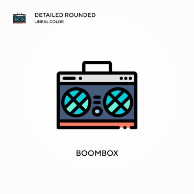 Boombox vektör simgesi. Modern vektör illüstrasyon kavramları. Düzenlemesi ve kişiselleştirmesi kolay.
