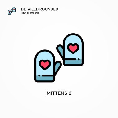 Mittens-2 vektör simgesi. Modern vektör illüstrasyon kavramları. Düzenlemesi ve kişiselleştirmesi kolay.