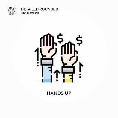 Eller vektör simgesine. Modern vektör illüstrasyon kavramları. Düzenlemesi ve kişiselleştirmesi kolay.