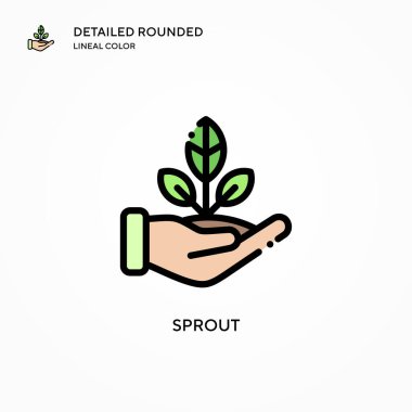 Filiz vektör simgesi. Modern vektör illüstrasyon kavramları. Düzenlemesi ve kişiselleştirmesi kolay.