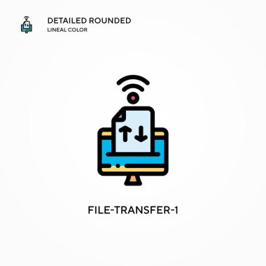 Dosya aktarım-1 vektör simgesi. Modern vektör illüstrasyon kavramları. Düzenlemesi ve kişiselleştirmesi kolay.