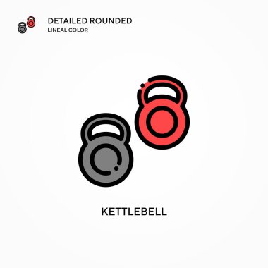 Kettlebell vektör simgesi. Modern vektör illüstrasyon kavramları. Düzenlemesi ve kişiselleştirmesi kolay.