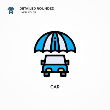 Araba vektör simgesi. Modern vektör illüstrasyon kavramları. Düzenlemesi ve kişiselleştirmesi kolay.