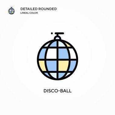 Disko topu vektör simgesi. Modern vektör illüstrasyon kavramları. Düzenlemesi ve kişiselleştirmesi kolay.