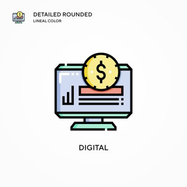 Dijital vektör simgesi. Modern vektör illüstrasyon kavramları. Düzenlemesi ve kişiselleştirmesi kolay.