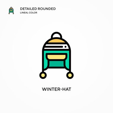 Kış şapkası vektör simgesi. Modern vektör illüstrasyon kavramları. Düzenlemesi ve kişiselleştirmesi kolay.