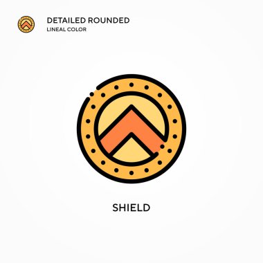 Kalkan vektör simgesi. Modern vektör illüstrasyon kavramları. Düzenlemesi ve kişiselleştirmesi kolay.