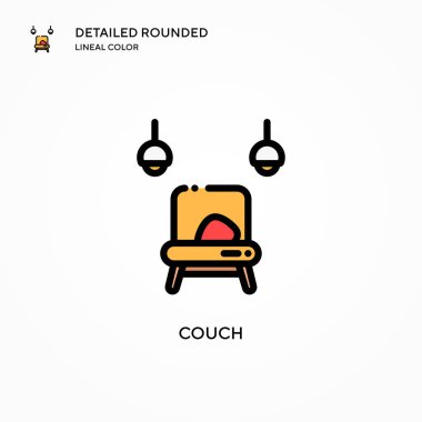 Koltuk vektör simgesi. Modern vektör illüstrasyon kavramları. Düzenlemesi ve kişiselleştirmesi kolay.