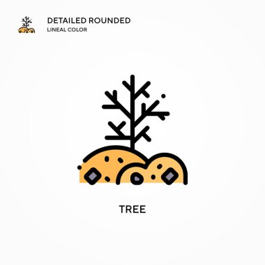 Ağaç vektör simgesi. Modern vektör illüstrasyon kavramları. Düzenlemesi ve kişiselleştirmesi kolay.