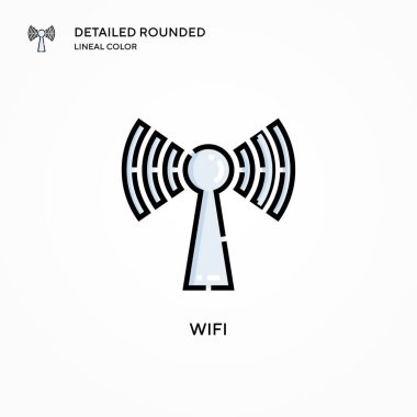 Wifi vektör simgesi. Modern vektör illüstrasyon kavramları. Düzenlemesi ve kişiselleştirmesi kolay.